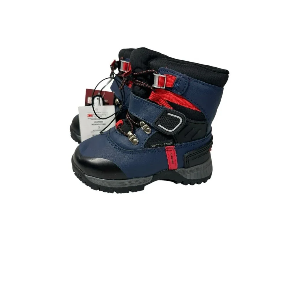 3M thinsulate toddler leather memory foam winter snow boots size 7‎